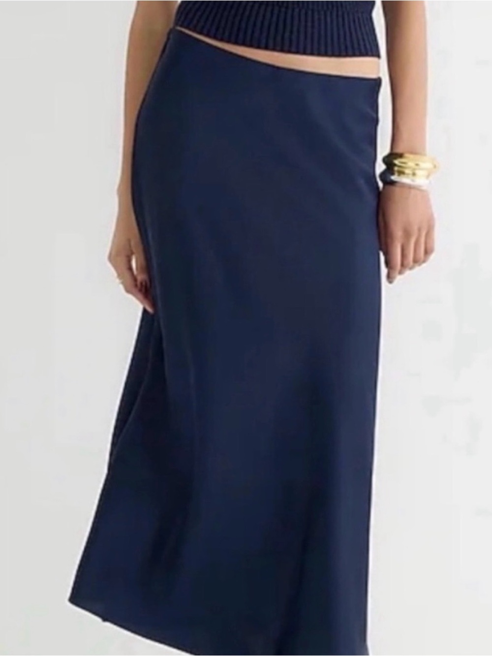 J.Crew Gwyneth long satin skirt large